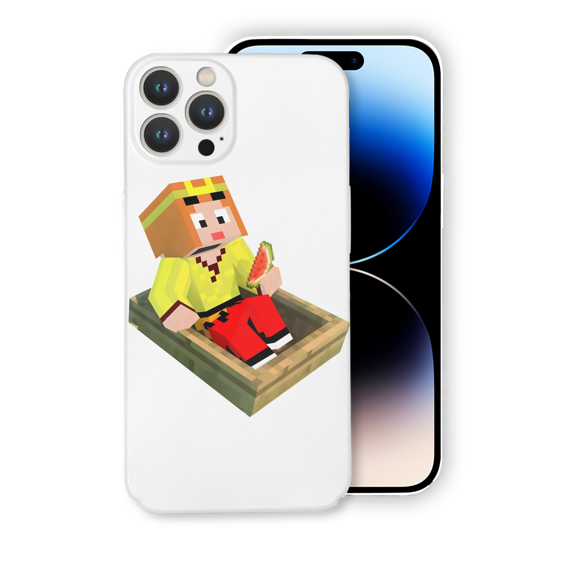 （画像用） マインクラフト ブロックの世界 Minecraft MC Block world 【iPhone 14シリーズ対応】ハードケース
